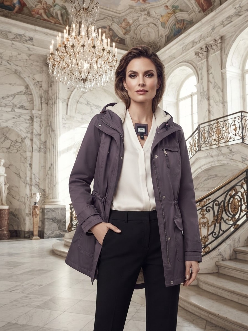 Bass Plum Utility Jacket with Hood